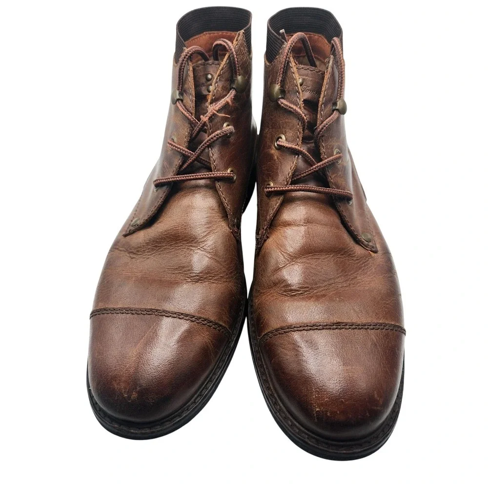 Tommy Bahama Chukka Boots Mens Size 8 Brown Leather Labane Ankle Casual Lace Up
